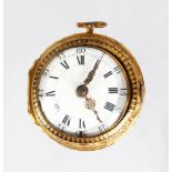 A GEORGE III SILVER GILT VERGE POCKET WATCH by JN. WHITE, LONDON, No. 8990, with black and white