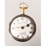 A SMALL 18TH CENTURY GOLD POCKET WATCH by PATRY & CHAUDOIN, GENEVA.