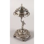 A SILVER PASTILLE BURNER.