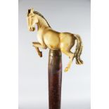 A WALKING STICK with ivory horse handle (AF).