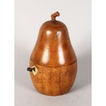 A GOOD PEAR TEA CADDY. 7ins high.