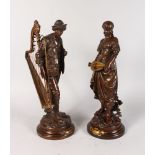 EUTROPE BOURET (1833-1906) FRENCH A SUPERB PAIR OF BRONZES, "LA GRACE DE DIEU" and "SANS FAMILLE".