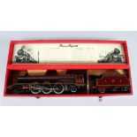 A HORNBY SERIES O GAUGE PRINCESS ELIZABETH 4-6-2 LMS 6201 LOCOMOTIVE and four wheel tender, in a