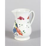 A RARE WORCESTER SCRATCH CROSS SPARROW BEAK JUG, CIRCA. 1750, decorated in polychrome enamel with an