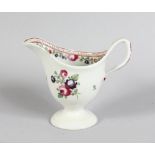A LATE 18TH CENTURY NEWHALL CREAM JUG, CIRCA. 1790, painted with roses. 3.75ins high.