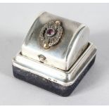 A CONTINENTAL SILVER RING BOX.