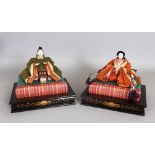 A PAIR OF JAPANESE FABRIC FIGURES.