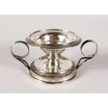 A FRENCH TWO HANDLED SILVER COMPORT.