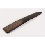 AN INDIAN HORN AND SILVER LETTER OPENER.