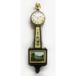 AN AMERICAN MID 19TH CENTURY CASED DROP DIAL WALL CLOCK IN THE MANNER OF WILLARD, with carved and