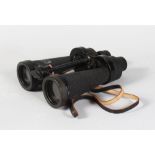 A PAIR OF BARR & STROUD MILITARY BINOCULARS, 7x magnification, Serial No. 54047, in a leather case.