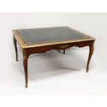 A GOOD 19TH CENTURY LOUIS XVI KINGWOOD BUREAU PLAT with inset leather top and ormolu mounts. 4ft