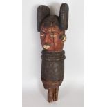 A TRIBAL POST FIGURE with large ears. 19ins high.