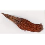 A LATE 19TH CENTURY LEATHER HORSES TAIL SWISH, AFRICAN. 50ins long.