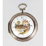 A GEORGE III SILVER VERGE POCKET WATCH by JOSEPHSON, LONDON, No. 11917, the enamel dial painted with
