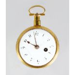 A PLAIN GEORGE III SILVER GILT VERGE POCKET WATCH by WILLIAM HUTCHINS, No. 2760, with black and