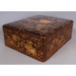 A LARGE GOOD QUALITY JAPANESE MEIJI PERIOD LACQUER TEBAKO BOX & COVER, the cover decorated with