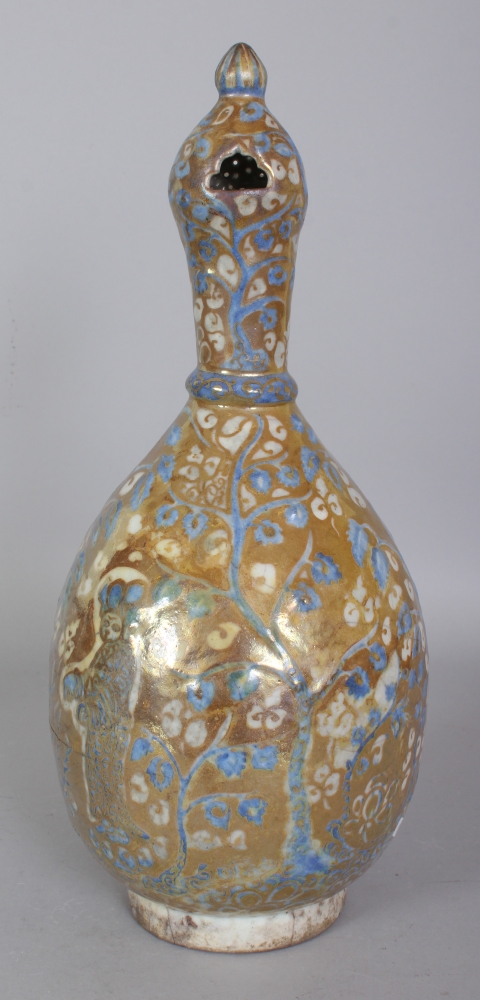 A PERSIAN SAFAVID LUSTRE GLAZED POTTERY EWER, 17th Century or later, decorated in slightly moulded - Bild 4 aus 8