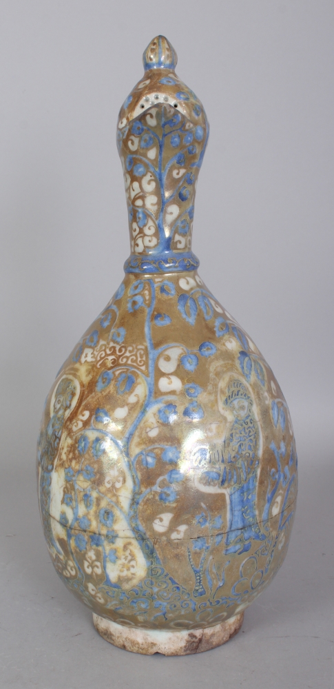 A PERSIAN SAFAVID LUSTRE GLAZED POTTERY EWER, 17th Century or later, decorated in slightly moulded - Bild 2 aus 8