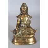 A BURMESE BRONZE BUDDHA, 19th Century or earlier, the Buddha with inlaid glass eyes, 4in wide & 6.