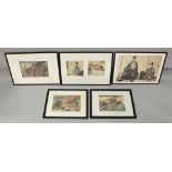 A GROUP OF FOUR FRAMED JAPANESE MEIJI PERIOD WOODBLOCK PRINTS, by Yoshitora and others, the