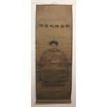 A 19TH/20TH CENTURY CHINESE HANGING SCROLL PAINTING ON PAPER, depicting the emperor Qianlong