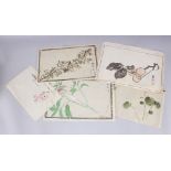 A GROUP OF FIVE 19TH CENTURY JAPANESE WOODBLOCK PRINTS, by various artists, depicting studies of