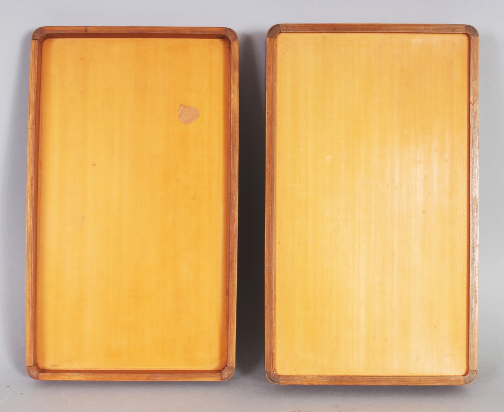 A GOOD QUALITY 20TH CENTURY CHINESE RECTANGULAR BAMBOO BOX & COVER, with rounded corners, the - Bild 6 aus 6