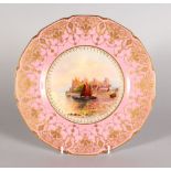 A ROYAL DOULTON PLATE "CONWAY CASTLE" painted by H STEVENSON, 10in diameter