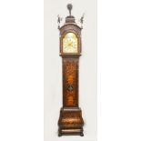 A GOOD LARGE 18TH CENTURY DUTCH MARQUETRY LONG CASE CLOCK, the movement by ARCHIE LAWRIE,
