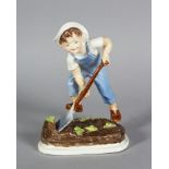 A ROYAL WORCESTER PORCELAIN FIGURE "SATURDAY'S CHILD WORKS HARD FOR A LIVING" 6.5in high