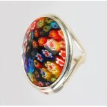 A large and millefiori ring.