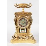 A SUPERB LOUIS XVI ORMOLU AND PIETRA DURA MANTLE CLOCK, with eight-day movement striking on a single