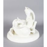 A LARGE WHITE GLAZED ROYAL DOULTON PORCELAIN GROUP "IMAGES" The Gift Of Light Series HN3524 8ins