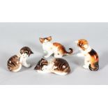 FOUR ROYAL DOULTON PORCELAIN MODELS OF CATS HN2584, 2581, 2580, 2582. 2.75ins x 2.0ins high