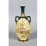 A ROYAL WORCESTER TWO HANDLED VASE Pattern no: 1762 8in high