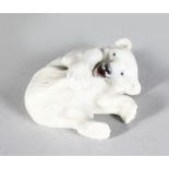 A ROYAL COPENHAGEN GROUP OF PLAYFUL POLAR BEAR No: 729 4.5in long