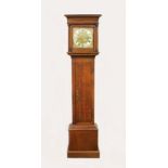 AN 18TH CENTURY OAK 30 HOUR LONG CASE CLOCK, by Philip Avenell, Farnham, with square brass dial,