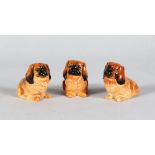 THREE ROYAL DOULTON PORCELAIN MODELS OF PEKINGESE NO: K6 2in high