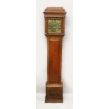AN 18TH CENTURY OAK 30 HOUR LONG CASE CLOCK, the square brass dial with date aperture signed John