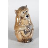 A ROYAL COPENHAGEN MODEL OF A SEATED MONKEY No: 1444 5in high