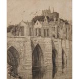 Frederick Landseer Griggs (1876-1938) British. "Linn Bridge, 1922", Etching, Signed in Pencil, and
