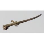 A Sinhalese Kastane Sword, Sri Lanka, 18th Century, with short curved blade, the bronze cross