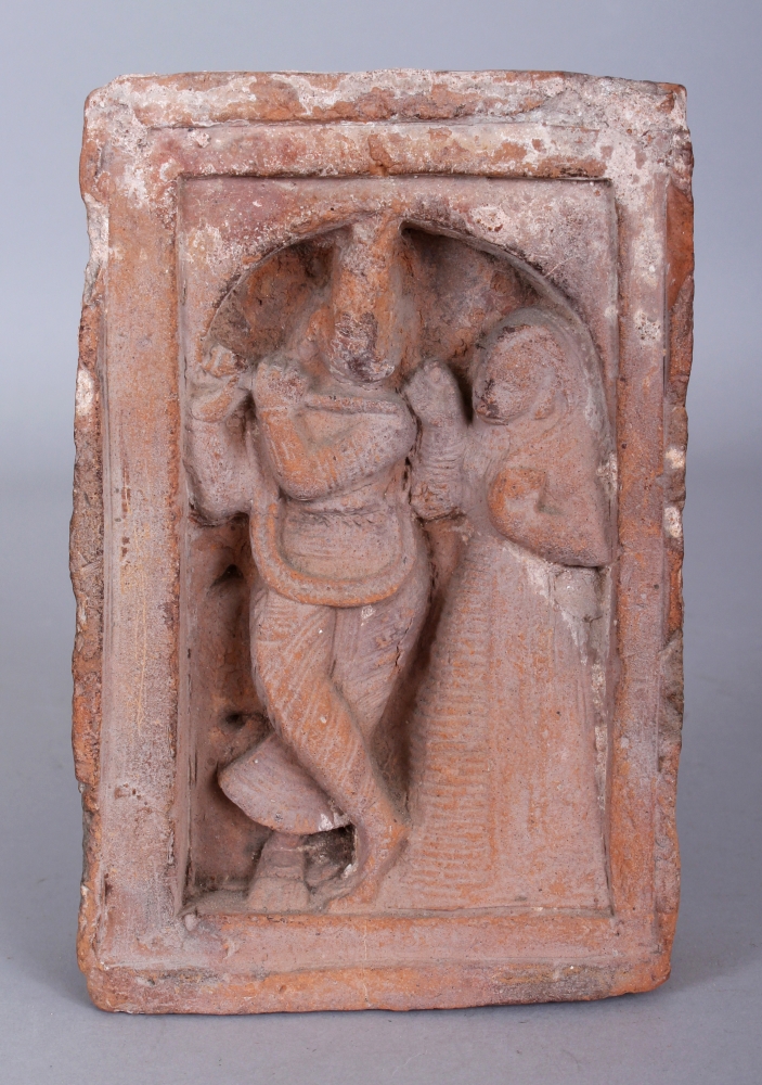 A Small Terracotta Architectural Relief, Bengal, Eastern India, circa 18th century, of rectangular