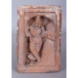 A Small Terracotta Architectural Relief, Bengal, Eastern India, circa 18th century, of rectangular