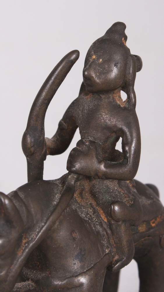 A Bronze Figure of a Deity on Horseback, Eastern India, circa 18th century, holding a spear in his - Image 6 of 9