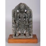 A Small Grey Stone Openwork Stele Depicting Vishnu, Western India, 11th/12th century, the four-armed