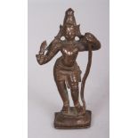 A Small Bronze Figure of Bhima, Tamil Nadu, South India, 17th/18th century, standing in tribhanga,