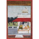 A Scene From a Ragamala Series, Jaipur, Rajasthan, India, late 18th century, gouache with gold on