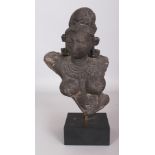 A Grey Sandstone Fragment, Central India, 10th/11th century, in the form of a female bust, her right